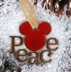 New Disney Movie Club Mickey Peace Holiday Ornament